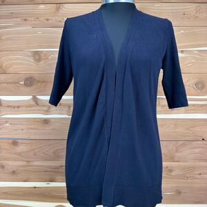 Grace Women's‎ Short Sleeve Solid Cardigan Navy Blue size Medium